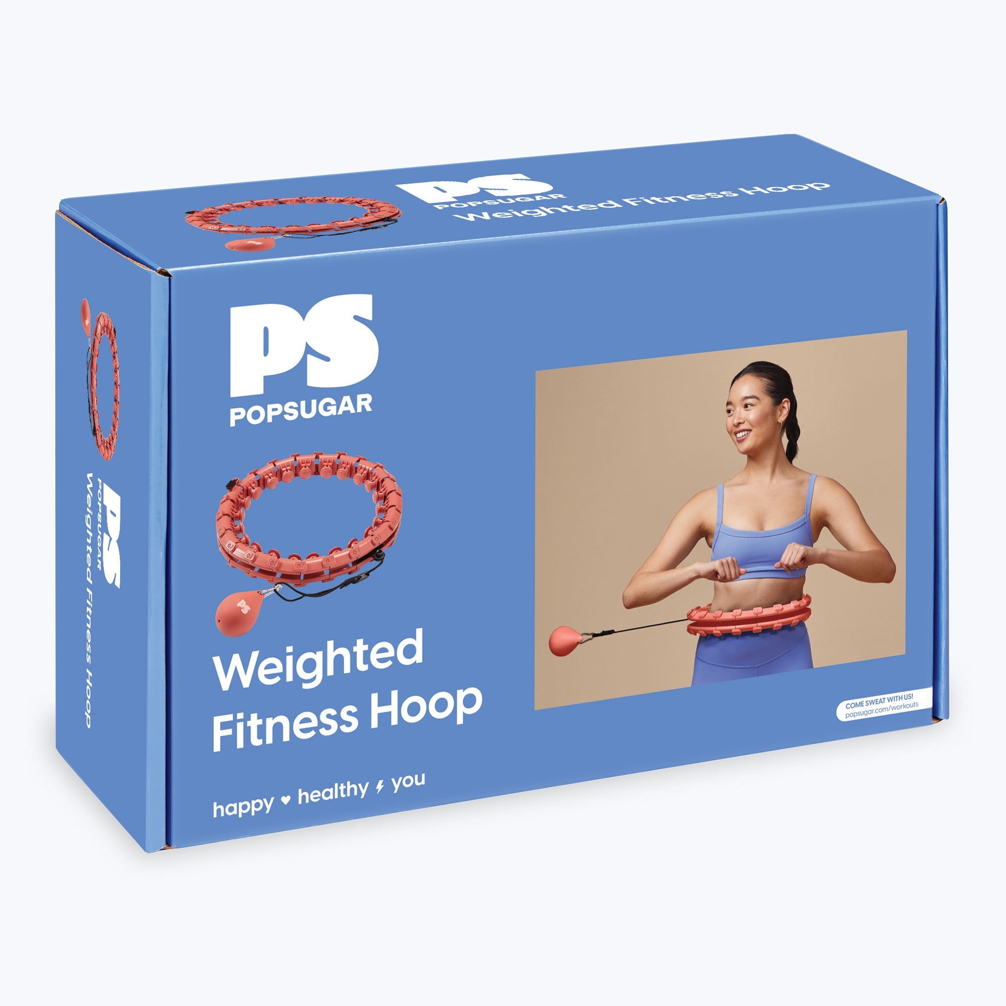 Adjustable Fitness Hoop with Weighted Ball, Coral, 1 Count